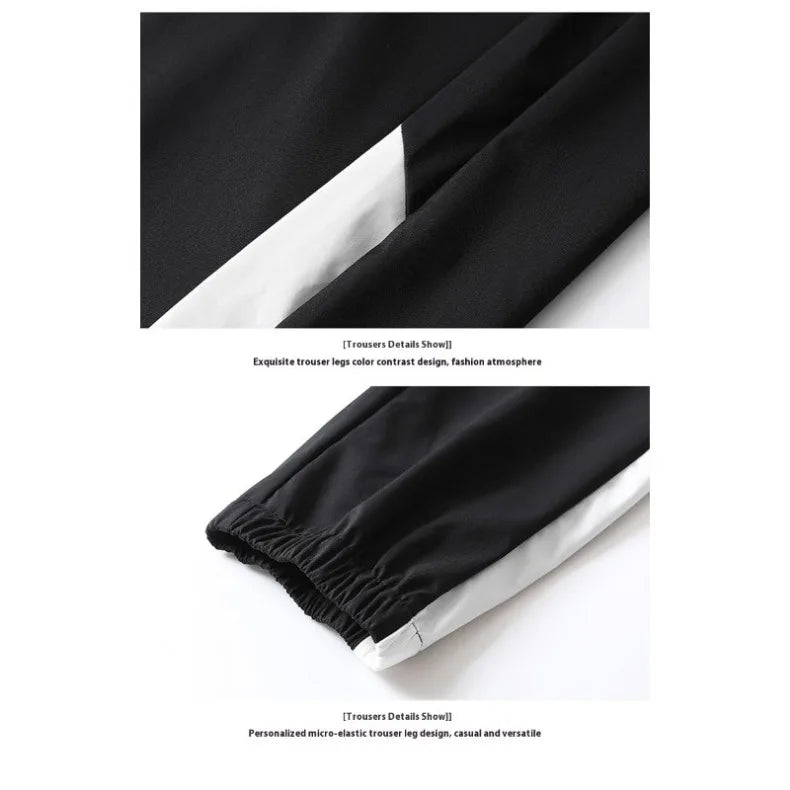 Spring and Autumn Men's Hooded Sports Leisure 2-piece Sets New Fashion Jacket and Pants Hip Hop Casual Running Sportswear Men