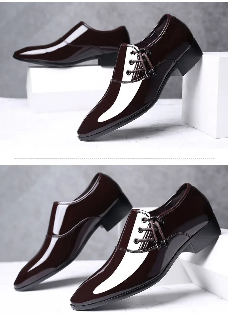 Shoes Men Leather Shoes Business Dress Shoes All-Match Casual Shock-Absorbing Footwear Wear-Resistant Plus Size Chaussure Homme