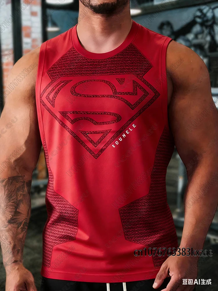 The Superman Special Edition Men's Fitness Athletic Tank Top Quick Dry Gym Workout Fitness Top Bodybuilding Muscle Male Vest