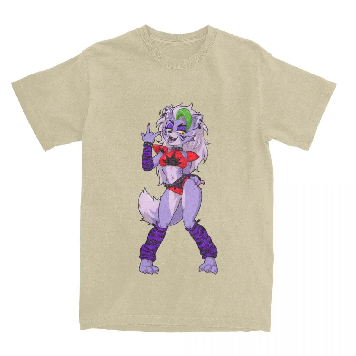 FNAF Roxanne Wolf T-Shirt for Men Women Funny Cotton Tee Shirt Crew Neck Short Sleeve T Shirts Plus Size Tops