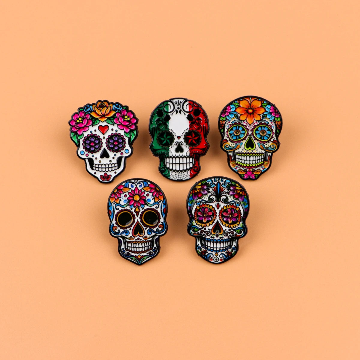 Mexican Skull Enamel Pins Punk Brooches Badge Lapel Pin For Backpack Clothes Accessories Fashion Jewelry Birthday Gifts
