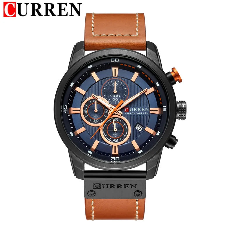 CURREN Man WristWatch Waterproof Chronograph Men Watch Military Top Brand Luxury Gold New Stainless Steel Sport Male Clock 8361